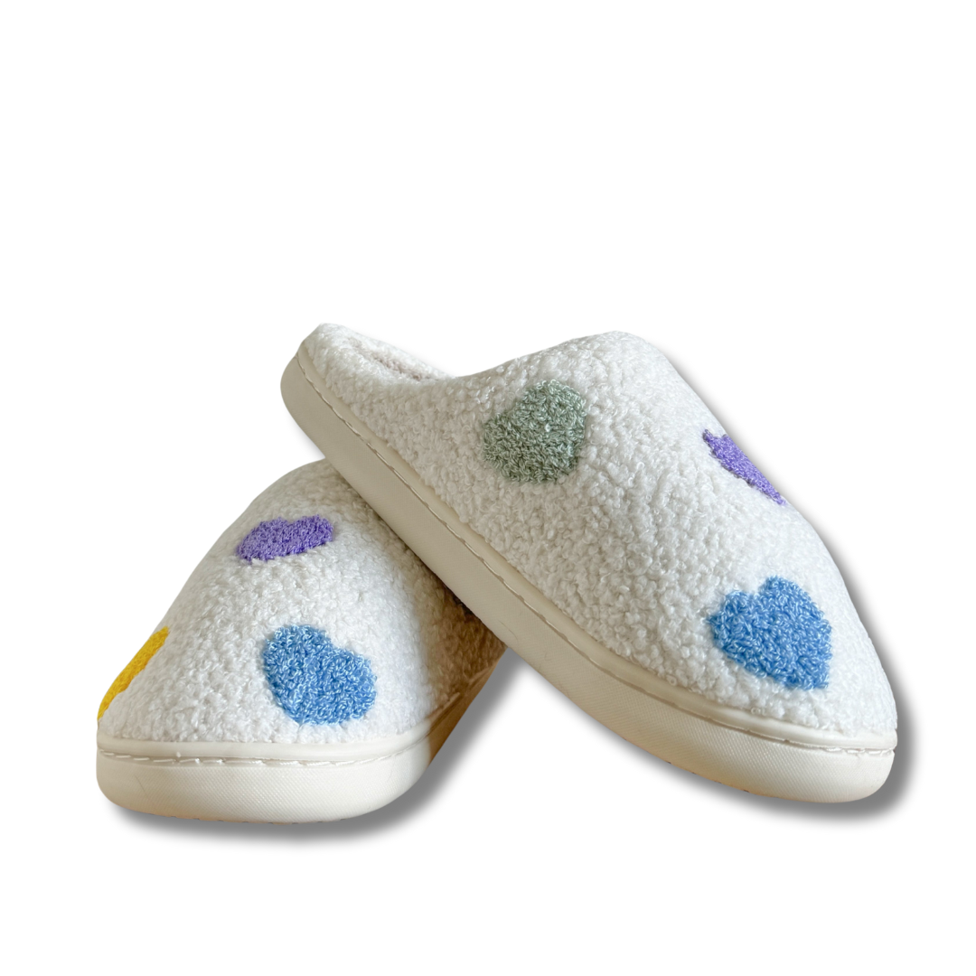 Maison-Blanche-Paris™ | Chaussons Cœurs Multicolores