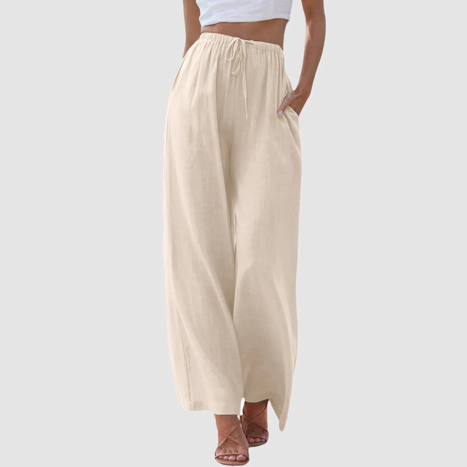 Maison-Blanche-Paris™ | Pantalon taille haute à jambes larges