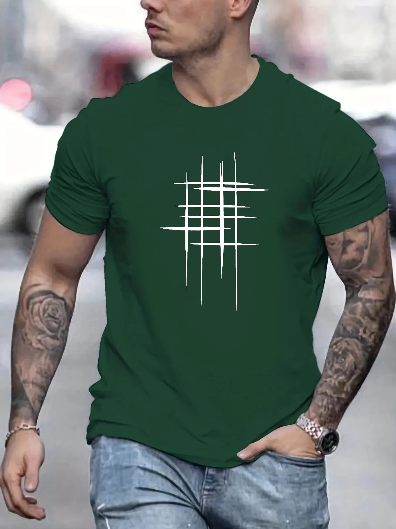 Maison-Blanche-Paris™ | T-shirt élégant à col rond avec imprimé graphique