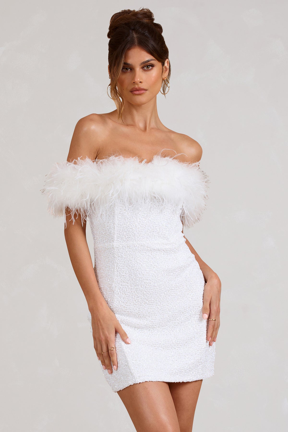 Maison-Blanche-Paris™ | Robe à pailettes avec plumes