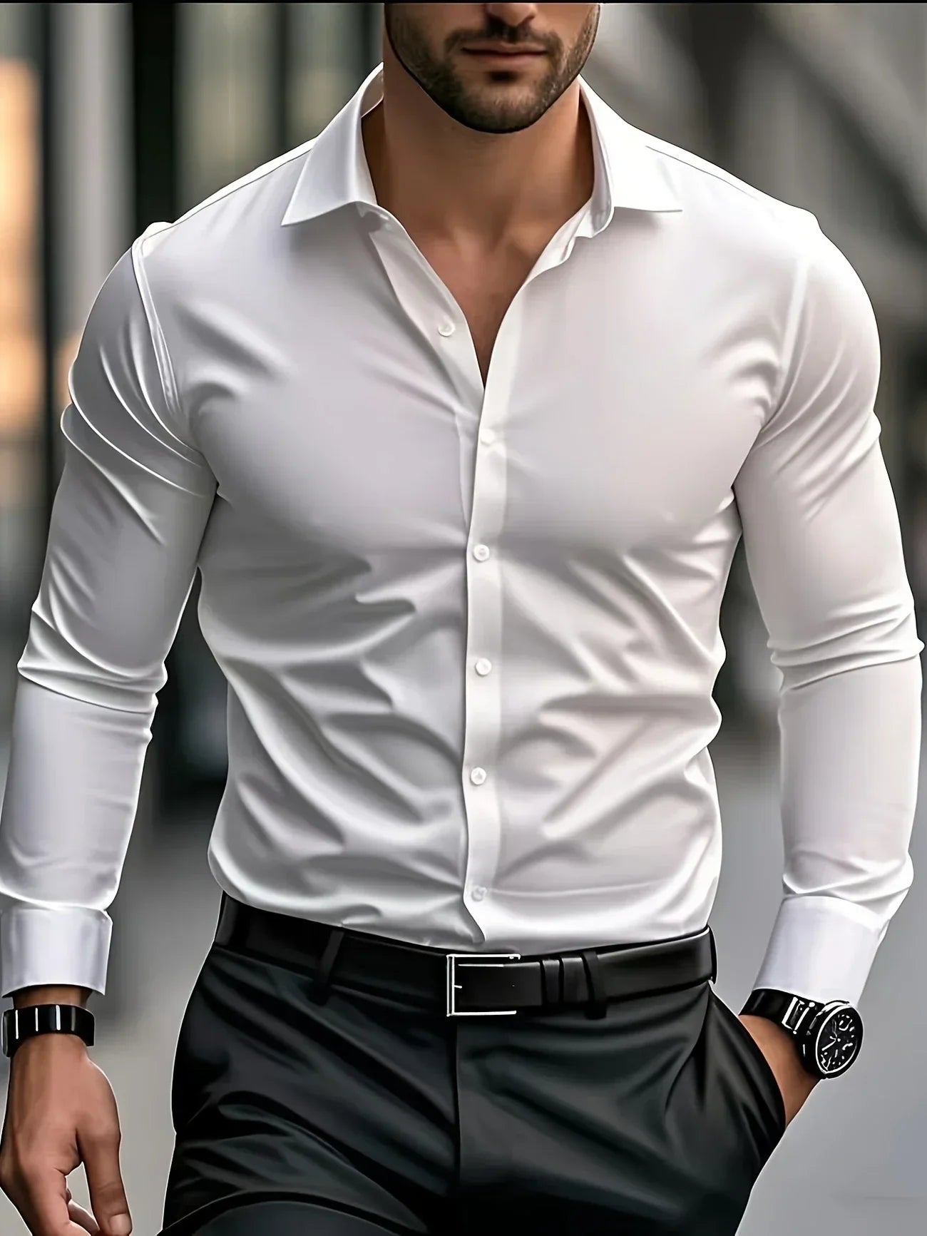 Maison-Blanche-Paris™ | Chemise élégante à manches longues avec boutons
