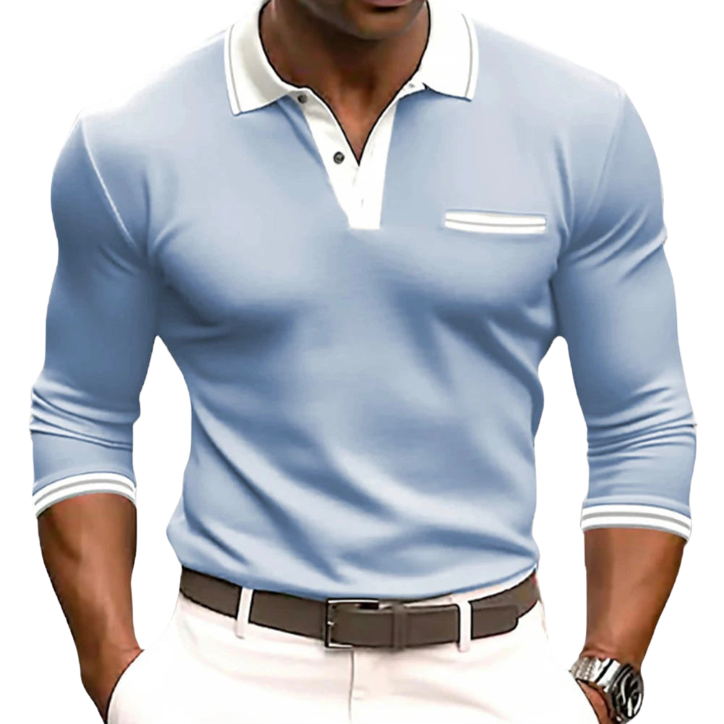 Maison-Blanche-Paris™ - Chemise à détails contrastés élégants